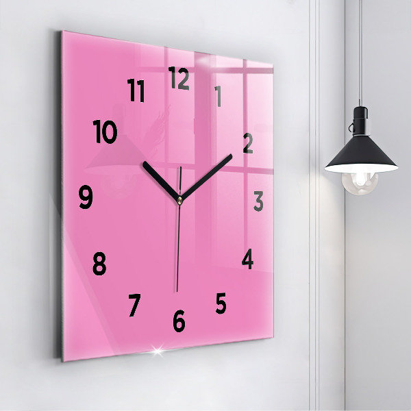 Square wall clock Pink