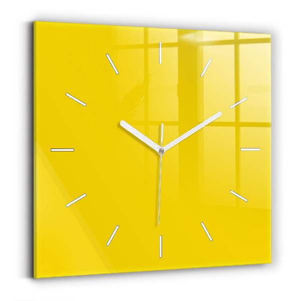 Square wall clock Yellow