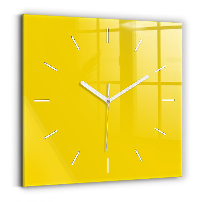 Square wall clock Yellow