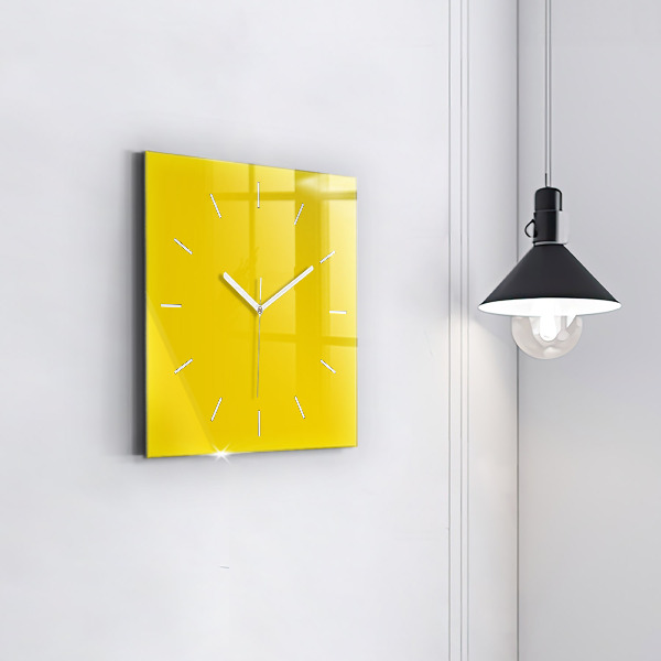 Square wall clock Yellow