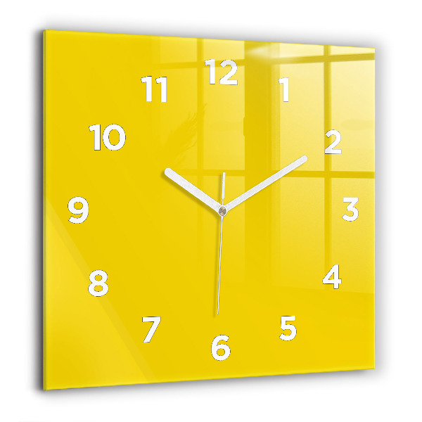 Square wall clock Yellow