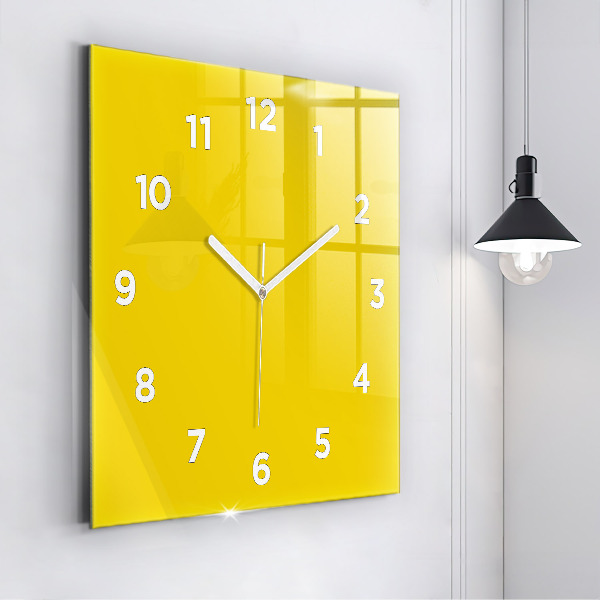 Square wall clock Yellow