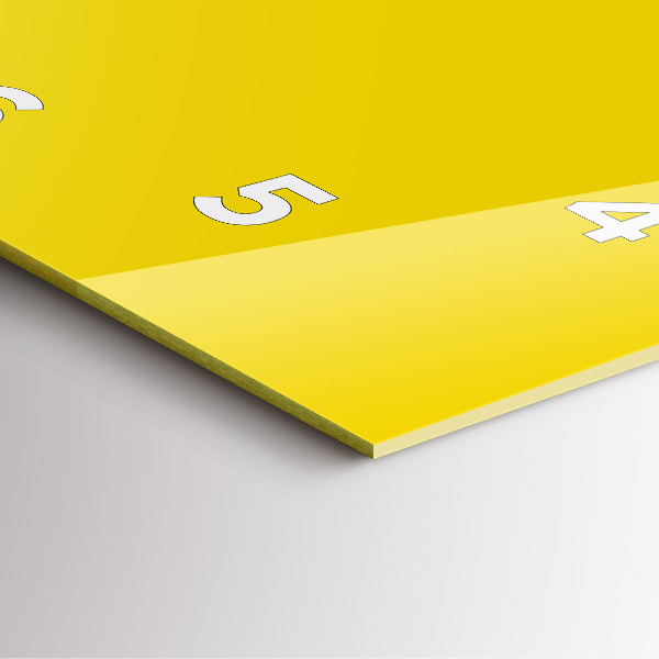 Square wall clock Yellow