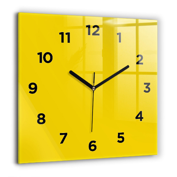 Square wall clock Yellow