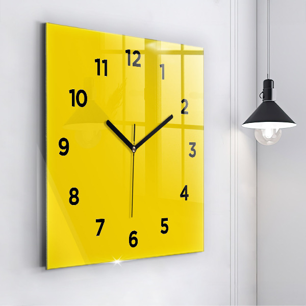 Square wall clock Yellow