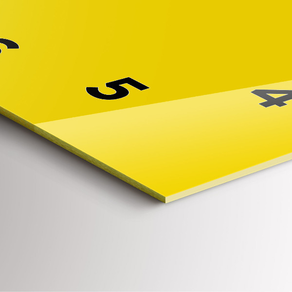 Square wall clock Yellow