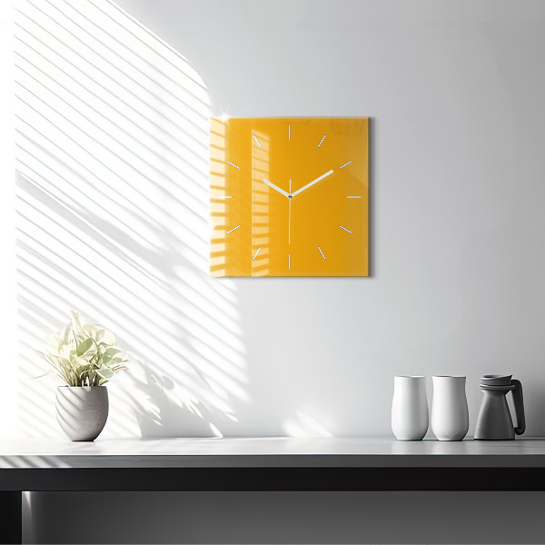 Square wall clock Dark Yellow