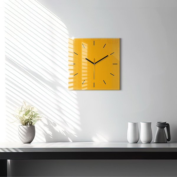 Square wall clock Dark Yellow