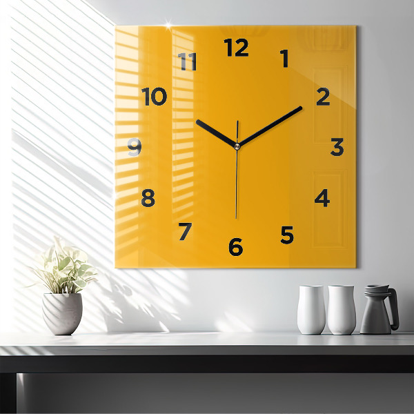 Square wall clock Dark Yellow