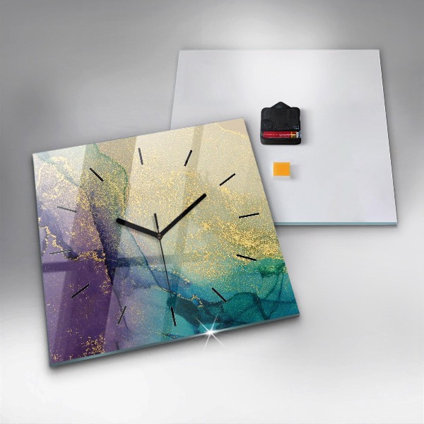 Square wall clock Abstraction of colors