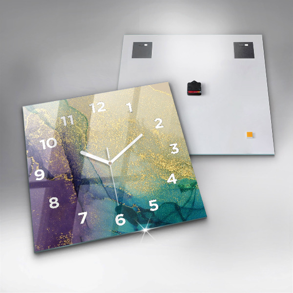 Square wall clock Abstraction of colors