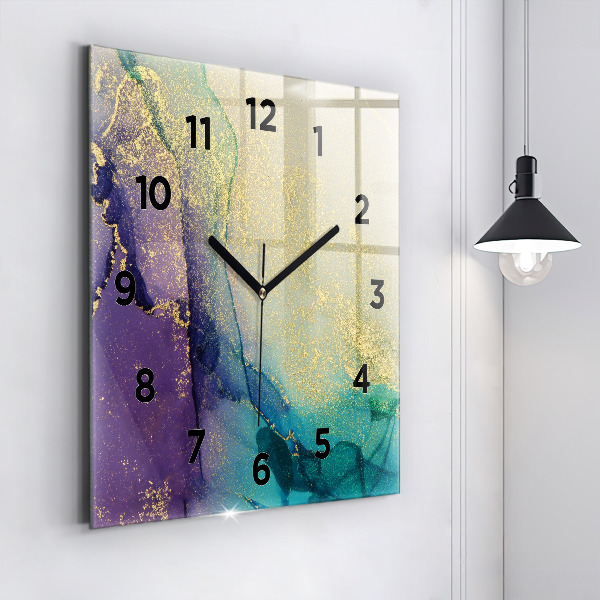Square wall clock Abstraction of colors