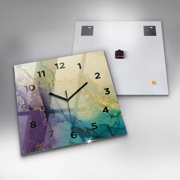Square wall clock Abstraction of colors