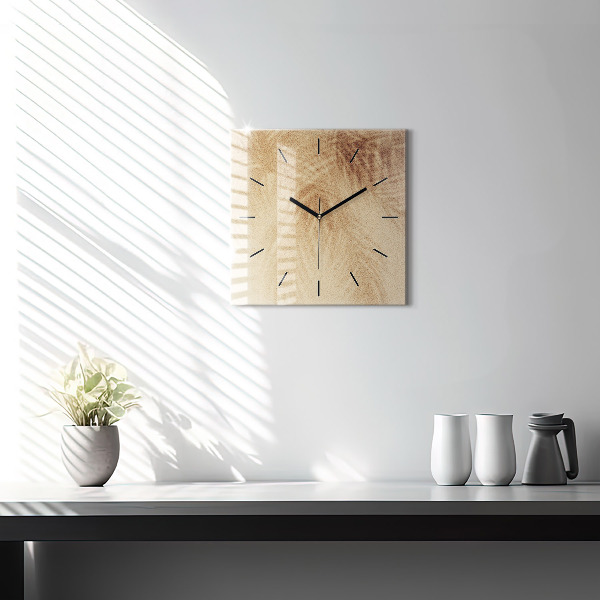 Square wall clock Golden abstraction