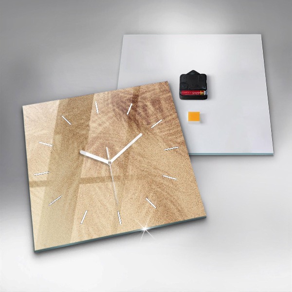 Square wall clock Golden abstraction