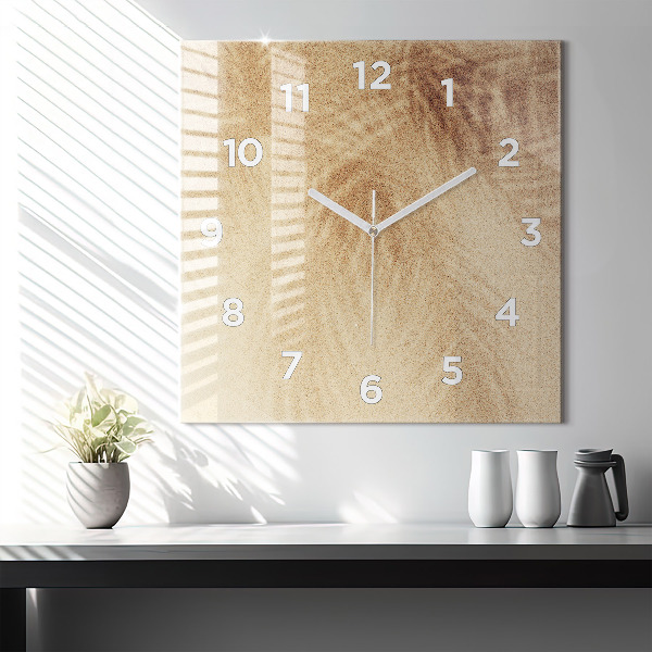 Square wall clock Golden abstraction