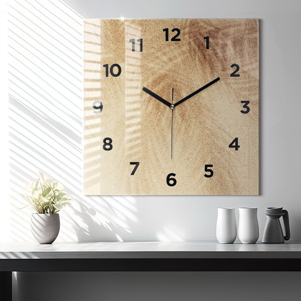 Square wall clock Golden abstraction