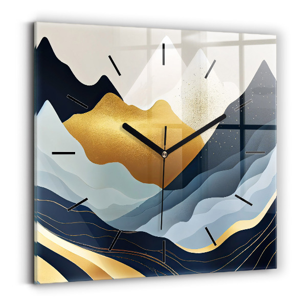 Square wall clock Abstract mountains