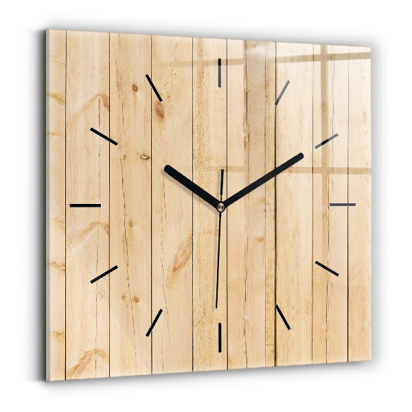 Square wall clock Wooden boards