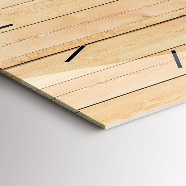 Square wall clock Wooden boards