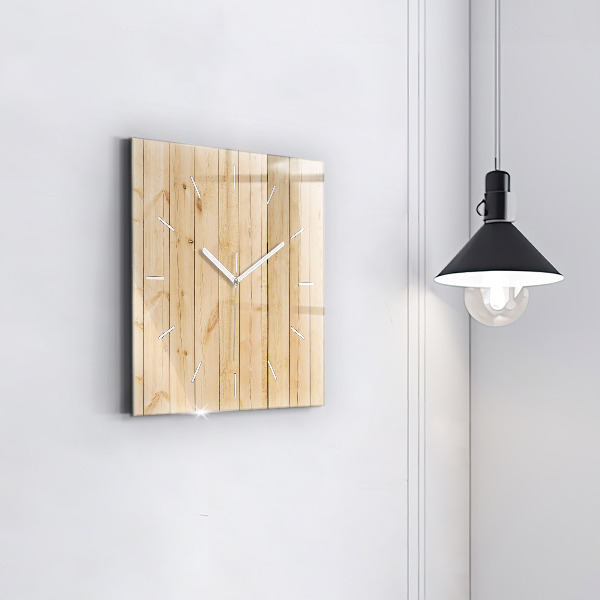 Square wall clock Wooden boards