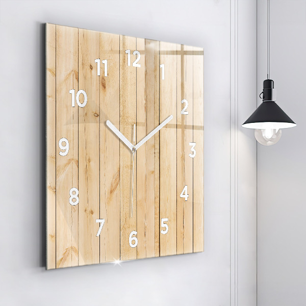 Square wall clock Wooden boards