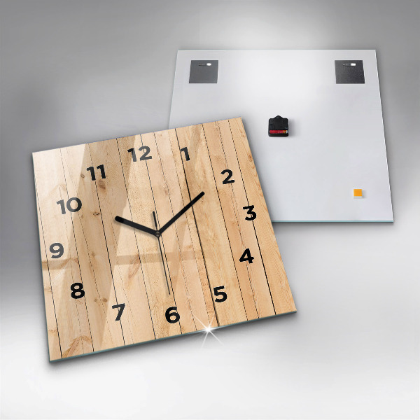 Square wall clock Wooden boards