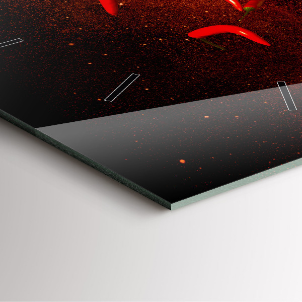 Square wall clock Chili peppers