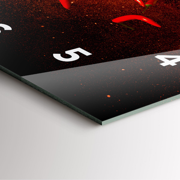 Square wall clock Chili peppers