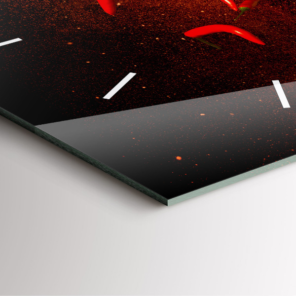 Square wall clock Chili peppers