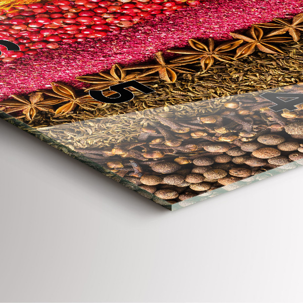 Square wall clock Rows of spices