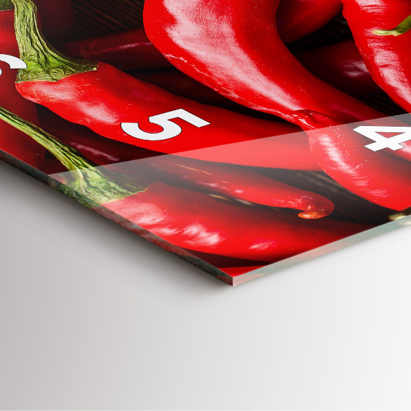 Square wall clock Hot peppers