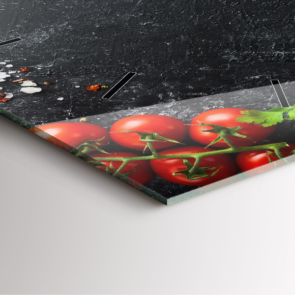 Square wall clock Vegetables on the table