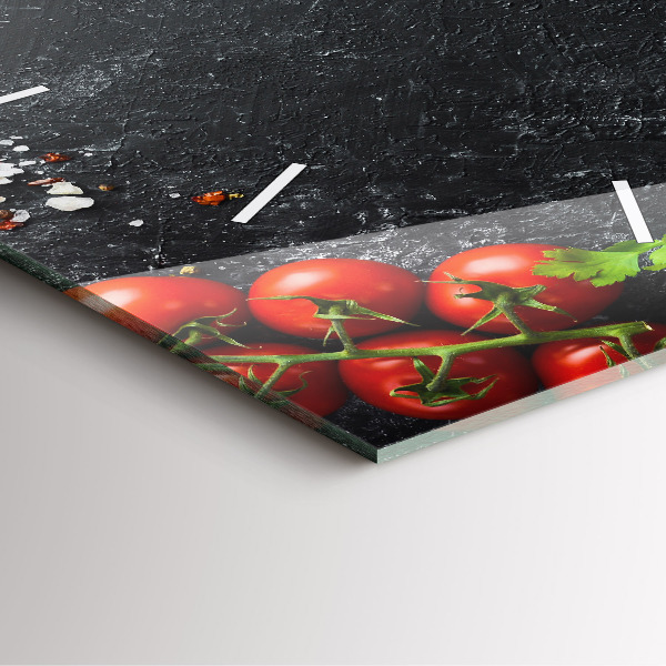 Square wall clock Vegetables on the table