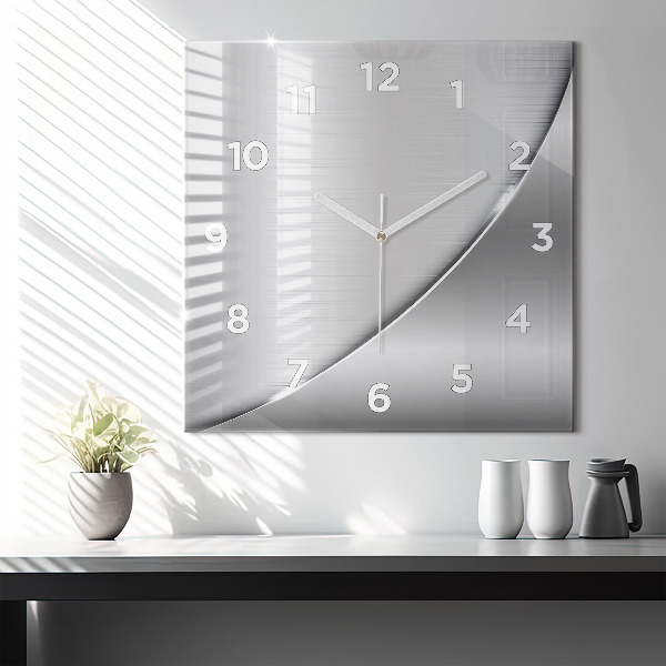 Square wall clock Silver pattern