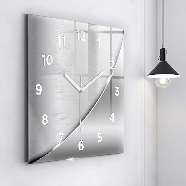 Square wall clock Silver pattern