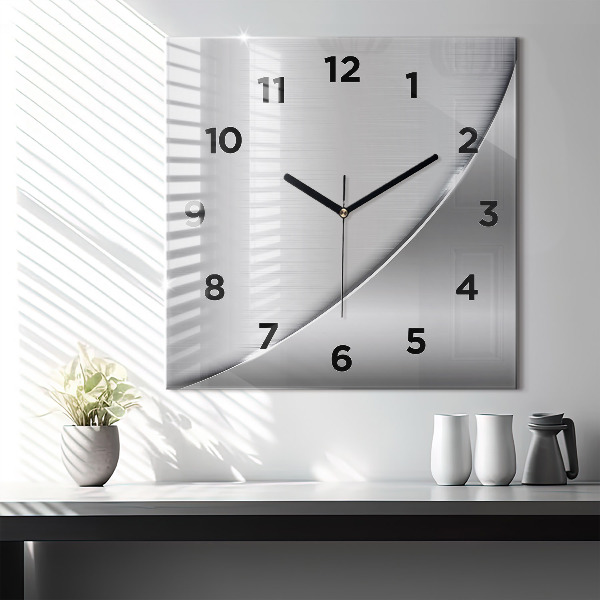 Square wall clock Silver pattern