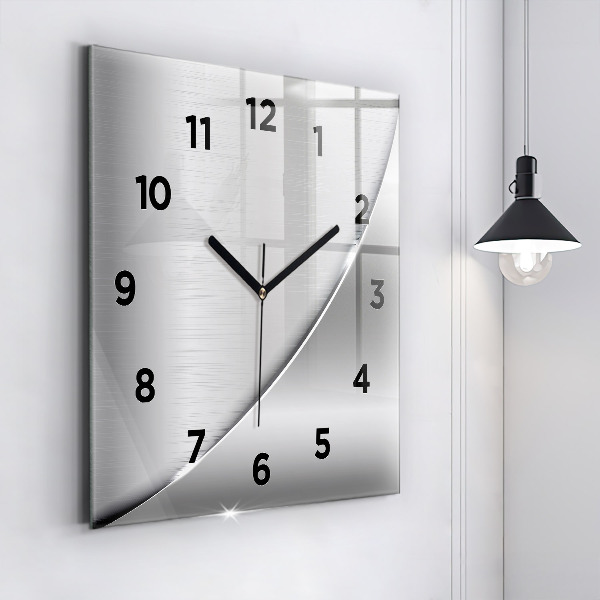 Square wall clock Silver pattern