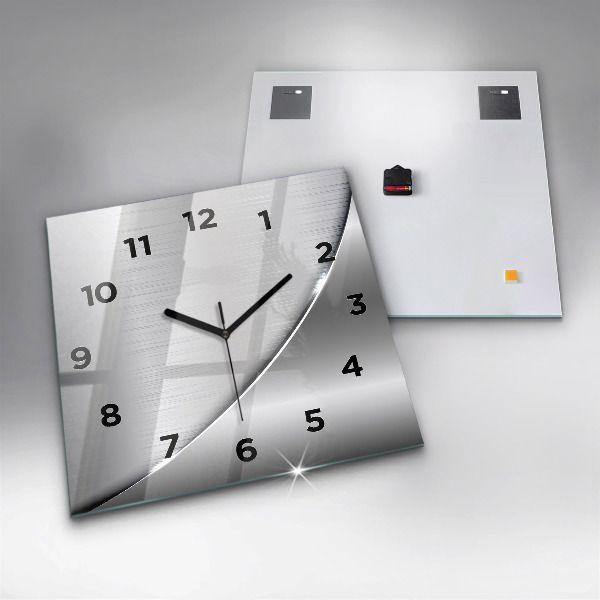 Square wall clock Silver pattern