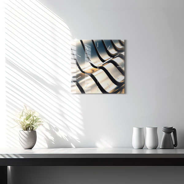 Square wall clock Silver pattern