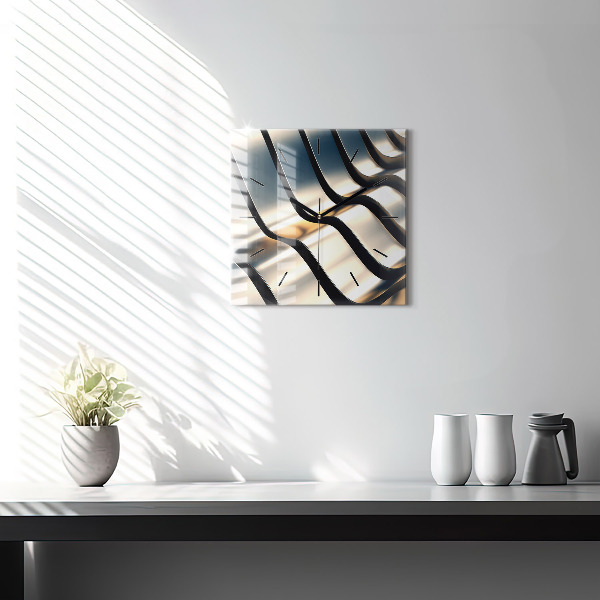 Square wall clock Silver pattern