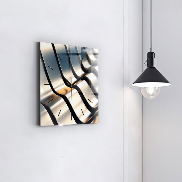 Square wall clock Silver pattern