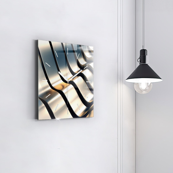 Square wall clock Silver pattern