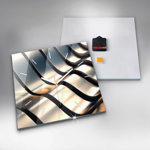 Square wall clock Silver pattern