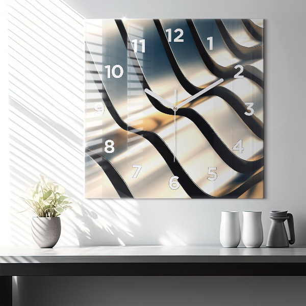 Square wall clock Silver pattern