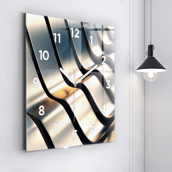 Square wall clock Silver pattern
