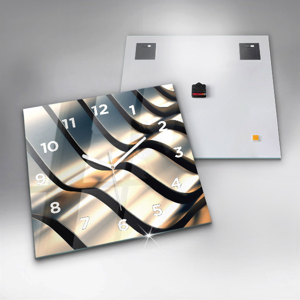 Square wall clock Silver pattern