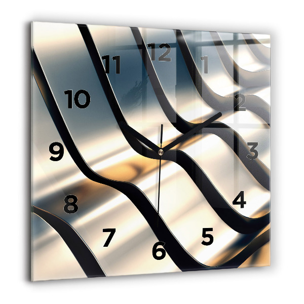 Square wall clock Silver pattern