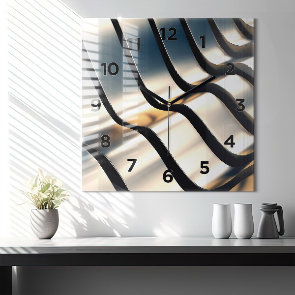 Square wall clock Silver pattern