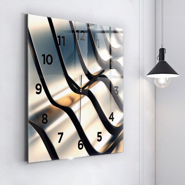 Square wall clock Silver pattern